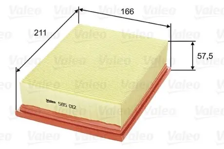 585012 Воздушный фильтр VALEO подбор по vin на Brocar