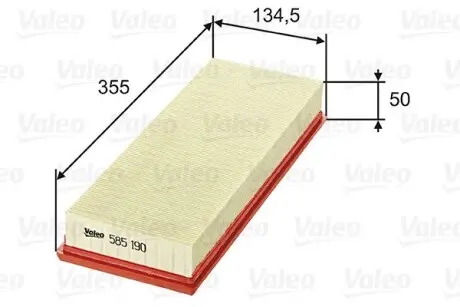 585190 Фільтр повітряний VALEO підбір по vin на Brocar