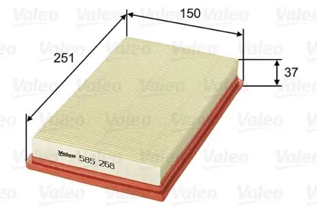 585268 Фільтр повітряний VALEO підбір по vin на Brocar