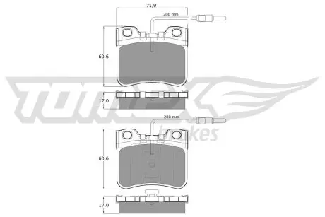 1198 KLOCKI HAMULC. CITROEN AX 89-97 Z CZUJ. TOMEX подбор по vin на Brocar