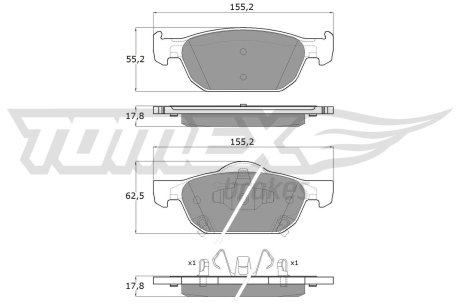 1751 KLOCKI HAMULC. HONDA ACCORD 08-15 PRZÓD TOMEX подбор по vin на Brocar