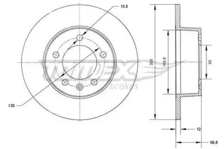TX7037 TARCZA HAMULC. RENAULT MASTER 00-10 TYŁ TOMEX подбор по vin на Brocar