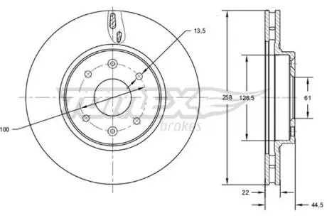 TX7260 TARCZA HAMULC. DACIA LOGAN II 12- PRZÓD TOMEX подбор по vin на Brocar