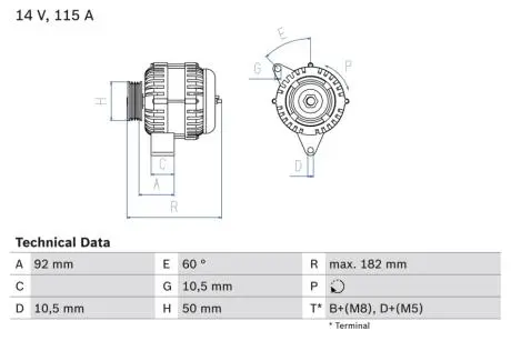 0986037990 Генератор BOSCH підбір по vin на Brocar