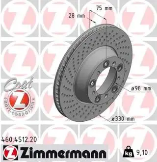460451220 TARCZA HAMULC. PORSCHE 911 (991) 17- LT ZIMMERMANN підбір по vin на Brocar