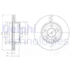 BG4227C Тормозной диск DELPHI підбір по vin на Brocar