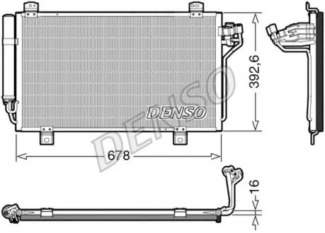 DCN44015 Радіатор кондиціонера DENSO підбір по vin на Brocar