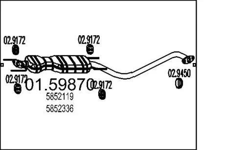 0159870 Резонатор MTS підбір по vin на Brocar