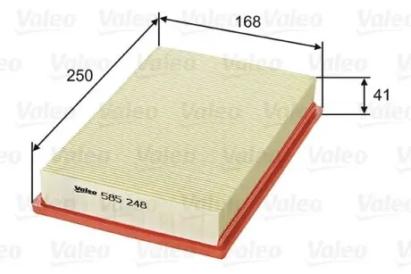 585248 Воздушный фильтр VALEO подбор по vin на Brocar