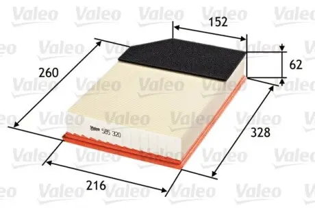 585320 Воздушный фильтр VALEO подбор по vin на Brocar