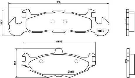 P11001 Гальмівні колодки, дискове гальмо (набір) BREMBO підбір по vin на Brocar