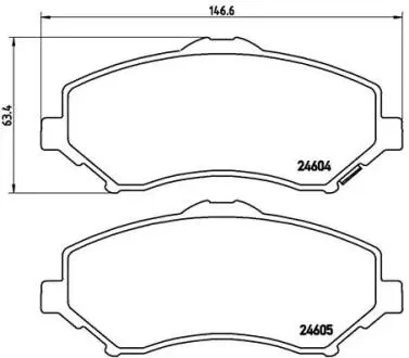P11025 Гальмівні колодки, дискове гальмо (набір) BREMBO підбір по vin на Brocar