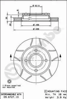 09672777 Гальмівний диск BREMBO підбір по vin на Brocar