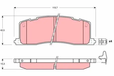 GDB1138 Комплект гальмівних колодок, дискове гальмо TRW підбір по vin на Brocar