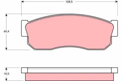 GDB288 Гальмівні колодки, дискове гальмо (набір) TRW підбір по vin на Brocar