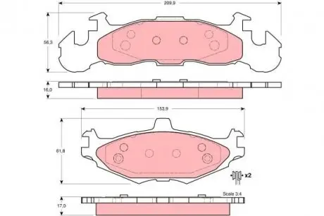 GDB4003 Тормозные колодки, дисковые. TRW підбір по vin на Brocar