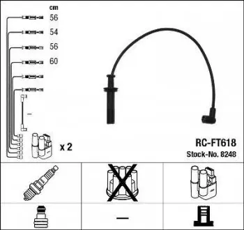 RCFT618 Високовольтні дроти (набір) NGK підбір по vin на Brocar