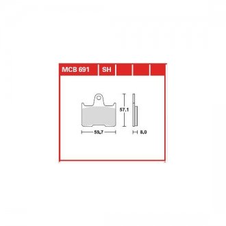 MCB691 Гальмівна колодка (диск) TRW підбір по vin на Brocar