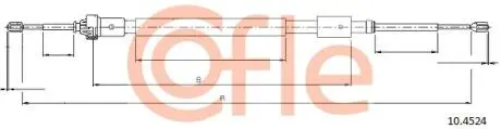 104524 Трос, стояночная тормозная система 10.4524 COFLE COFLE подбор по vin на Brocar