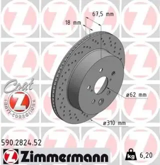590282452 Диск гальмівний SPORT Z ZIMMERMANN підбір по vin на Brocar