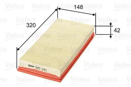 585345 Фільтр повітряний VALEO підбір по vin на Brocar