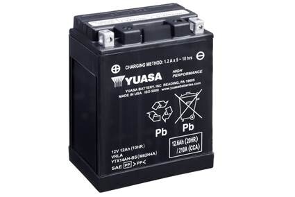 YTX14AHBS МОТО Yuasa 12V 12,6Ah High Performance MF VRLA Battery AGM YTX14AH-BS(сухозаряжений) YUASA підбір по vin на Brocar