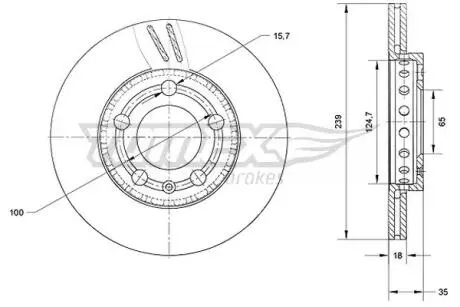 TX7109 TARCZA HAMULC. SKODA FABIA 99-14 PRZÓD TOMEX підбір по vin на Brocar