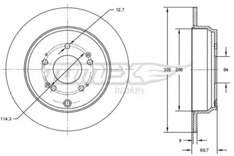 TX7304 TARCZA HAMULC. HONDA CR-V II 02-06 TYŁ TOMEX подбор по vin на Brocar