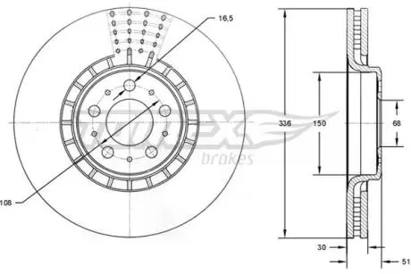 TX7309 TARCZA HAMULC. VOLVO XC90 02- KOŁA 17 TOMEX подбор по vin на Brocar
