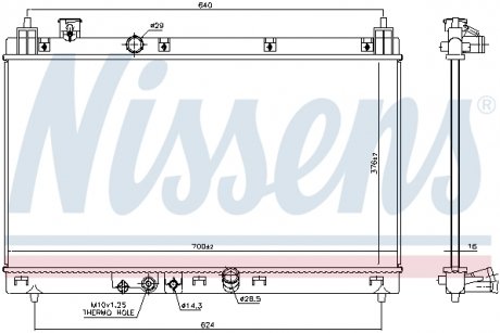 606519 CHŁODNICA HONDA JAZZ 15-, HONDA FIT 13- NISSENS підбір по vin на Brocar