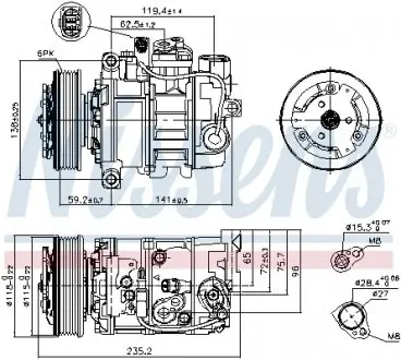 89529 Компрессор, кондиционер 89529 NISSENS NISSENS підбір по vin на Brocar