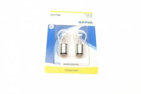 179164000 Автолампа P21/5W 12V 21/5W BAY15d Standard (blister/к-кт 2 шт.) NARVA подбор по vin на Brocar