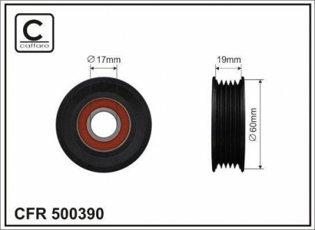 500390 Ролик натяжний 60x17x19 plastik TOYOTA CAFFARO підбір по vin на Brocar