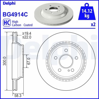 BG4914C Tarcza ham. MERCEDES S320, S350, SL500 DELPHI подбор по vin на Brocar