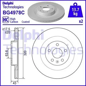 BG4978C Tarcza ham. VOLVO S90, V90, XC60, XC90 DELPHI подбор по vin на Brocar