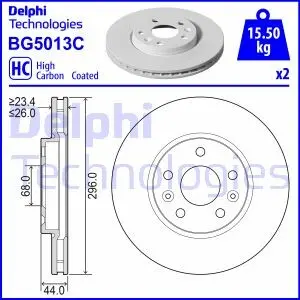 BG5013C Диск гальмівнийPRZOD DELPHI підбір по vin на Brocar