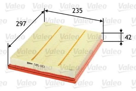 585013 Воздушный фильтр VALEO подбор по vin на Brocar