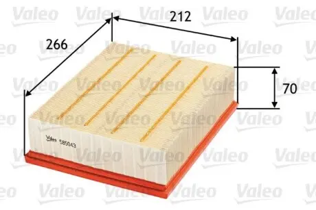 585043 Воздушный фильтр VALEO подбор по vin на Brocar