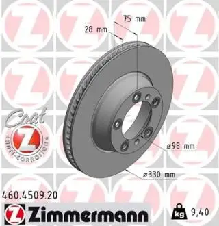 460450920 TARCZA HAMULC. PORSCHE PANAMERA 16- PT ZIMMERMANN підбір по vin на Brocar