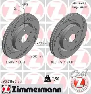 590284053 Передние Toyota RAV 4 V, CAMRY V7 (70) 2015- 305x28 Black Z ZIMMERMANN підбір по vin на Brocar