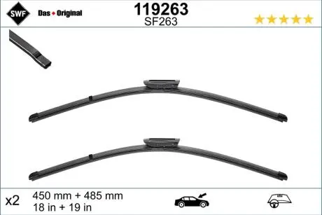 119263 Щітка склоочисника SWF підбір по vin на Brocar