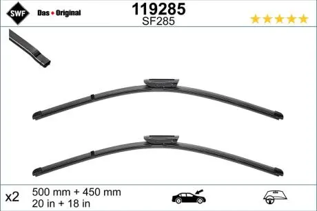 119285 Щетка стеклоочистителя SWF підбір по vin на Brocar