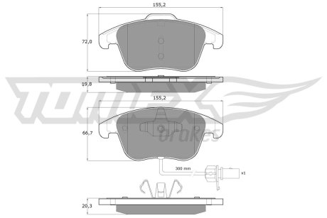 1675 KLOCKI HAMULC. AUDI A4 (B8) 08- PRZÓD TOMEX подбор по vin на Brocar