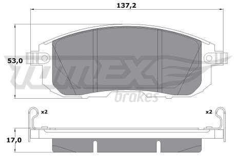 1756 KLOCKI HAMULC. NISSAN TIIDA 07- PRZÓD TOMEX підбір по vin на Brocar