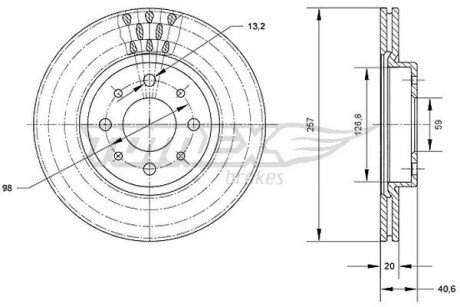 TX7042 TARCZA HAMULC. FIAT BRAVA,BRAVO, 96-02 TOMEX підбір по vin на Brocar