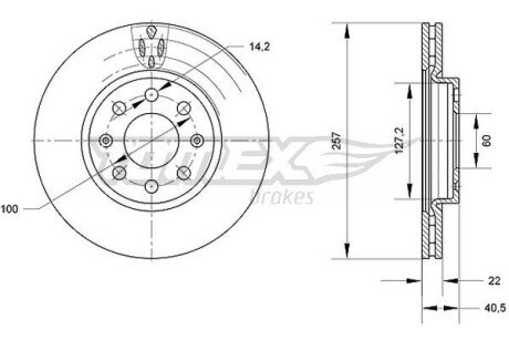 TX7085 TARCZA HAMULC. OPEL CORSA D 06- PRZÓD TOMEX підбір по vin на Brocar