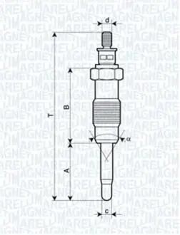 062500300304 Свеча накала BRAVO/A,PUNTO,LANCIA, ALFA,MAREA [062500300304] MAGNETI MARELLI подбор по vin на Brocar