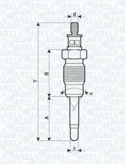 062900016304 Свеча накала Renault Clio,Megane 1.9D MAGNETI MARELLI подбор по vin на Brocar