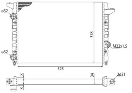 350213104403 Chłodnica VW PASSAT 1.6/1.8/2.0/1.9TDI MAGNETI MARELLI підбір по vin на Brocar