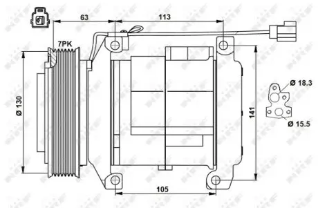 32881 Компресор кондиціонера Honda Accord VII 2.0 03-08 NRF підбір по vin на Brocar